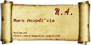 Mars Aszpázia névjegykártya